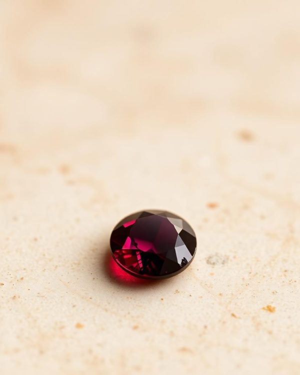 Rhodolite Garnet — 1.35 ct Round cut, Purple-Red